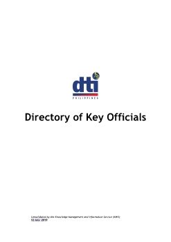 DTI Directory of Key Officials as of 12 July 2019