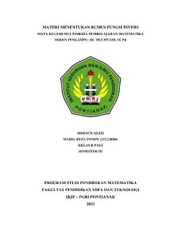 MARIA REZA FENON(212210004) - MATERI MENENTUKAN RUMUS FUNGSI INVERS