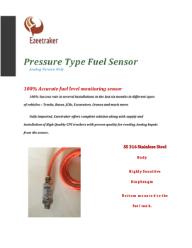 Pressure Type fuel Sensor