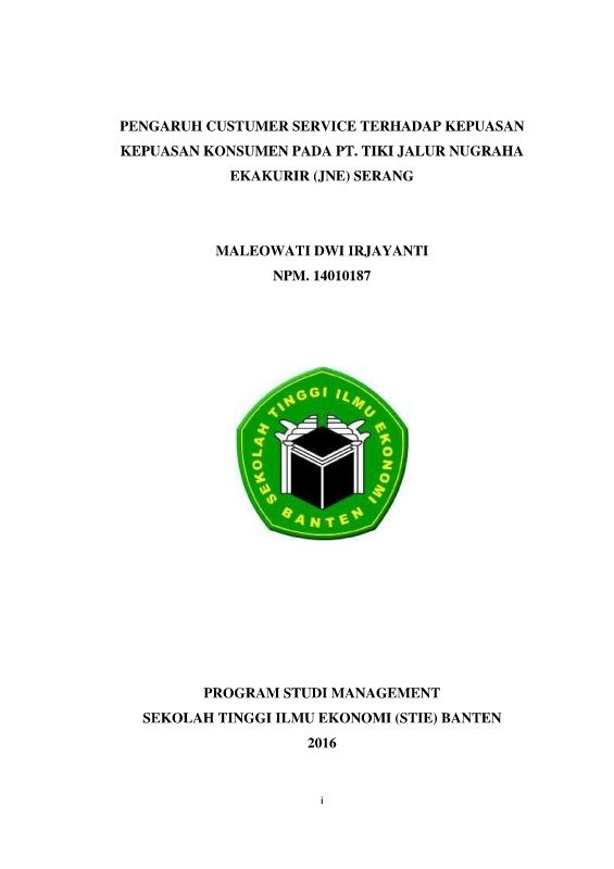 PENGARUH CUSTUMER SERVICE TERHADAP KEPUASAN KONSUMEN