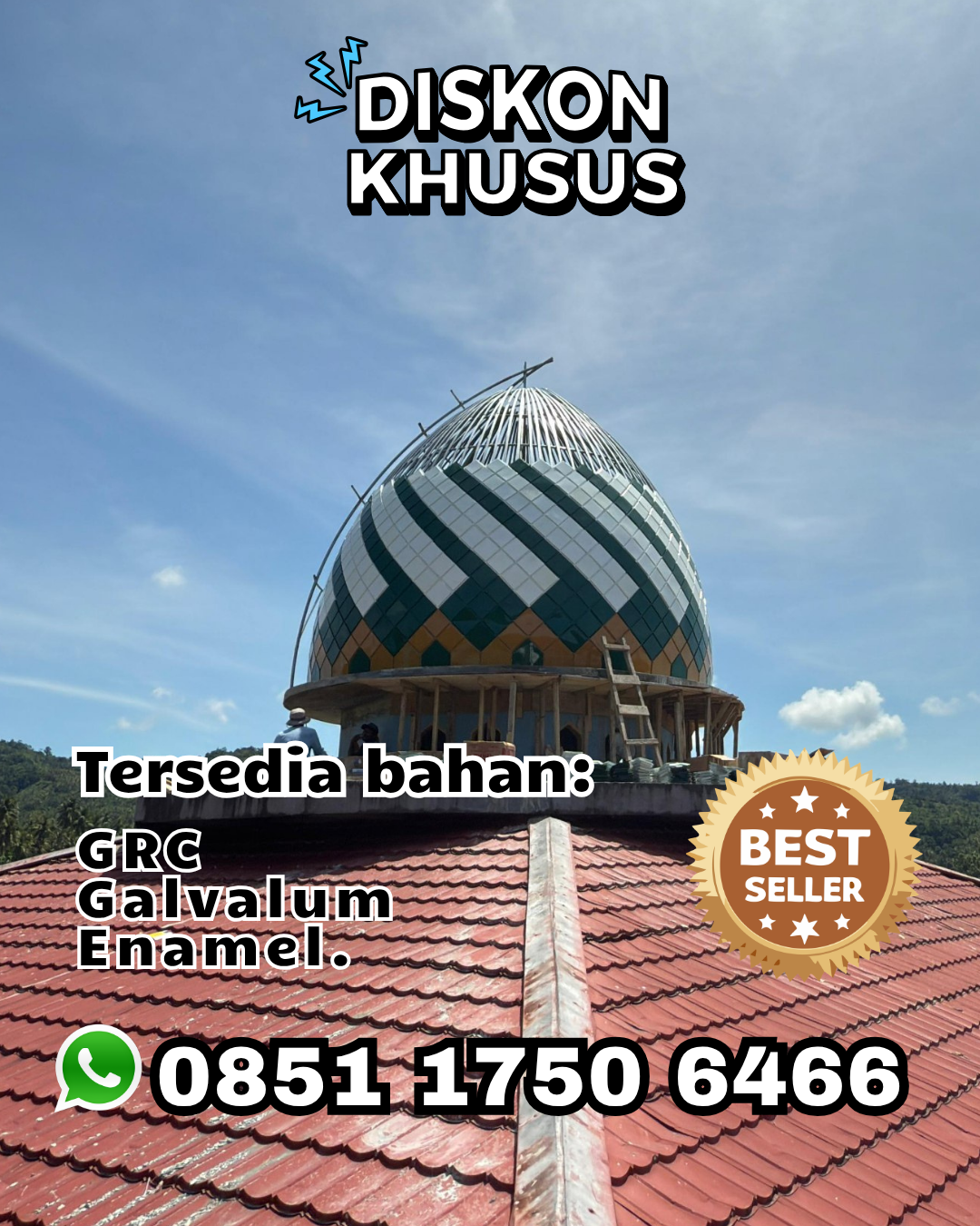 Kubah Masjid Langsung Pabrik – Poasia, Kota Kendari