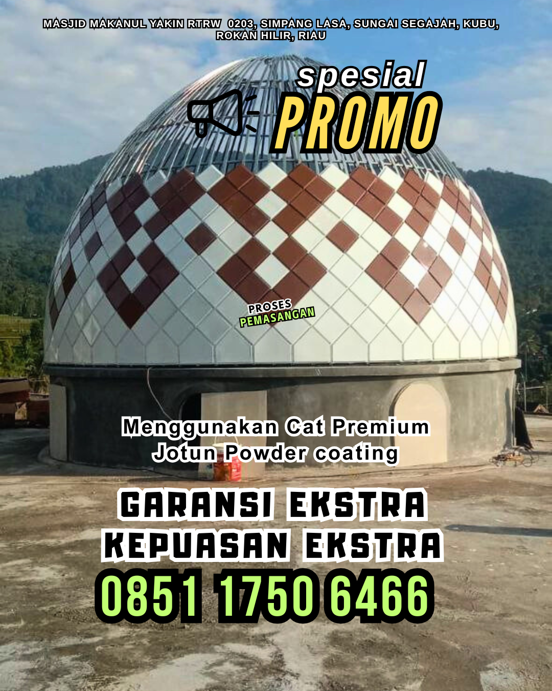 Jual Kubah Masjid Harga Pabrik, melayani daerah Senapelan, WA: 0851 1750 6466