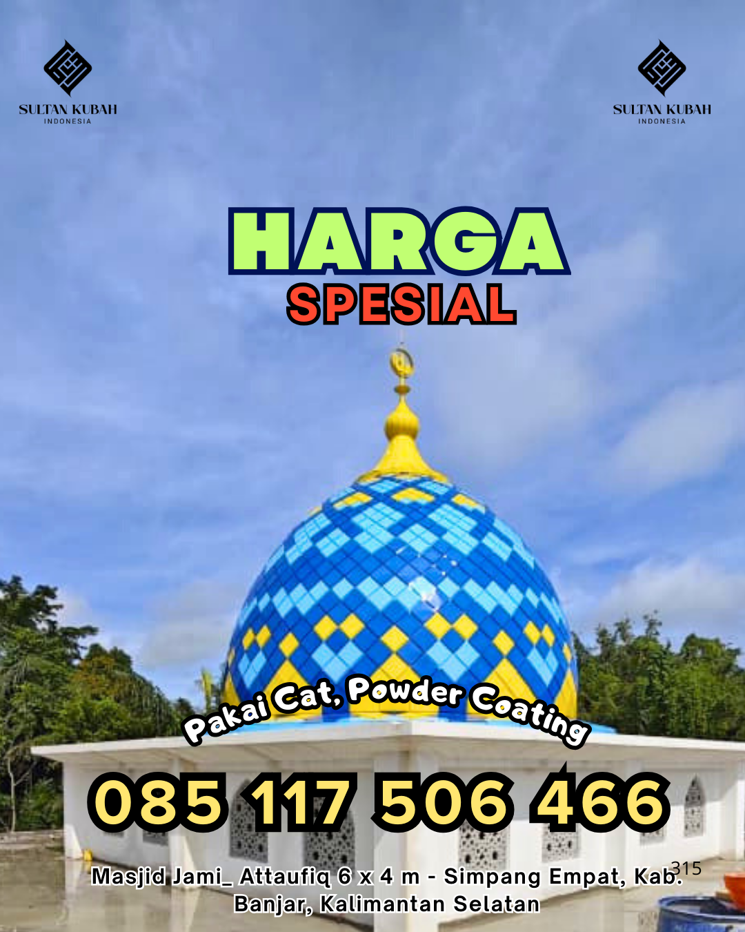 Konsultan Pembuatan Kubah, di Bongomeme. WA. 085 117 506 466