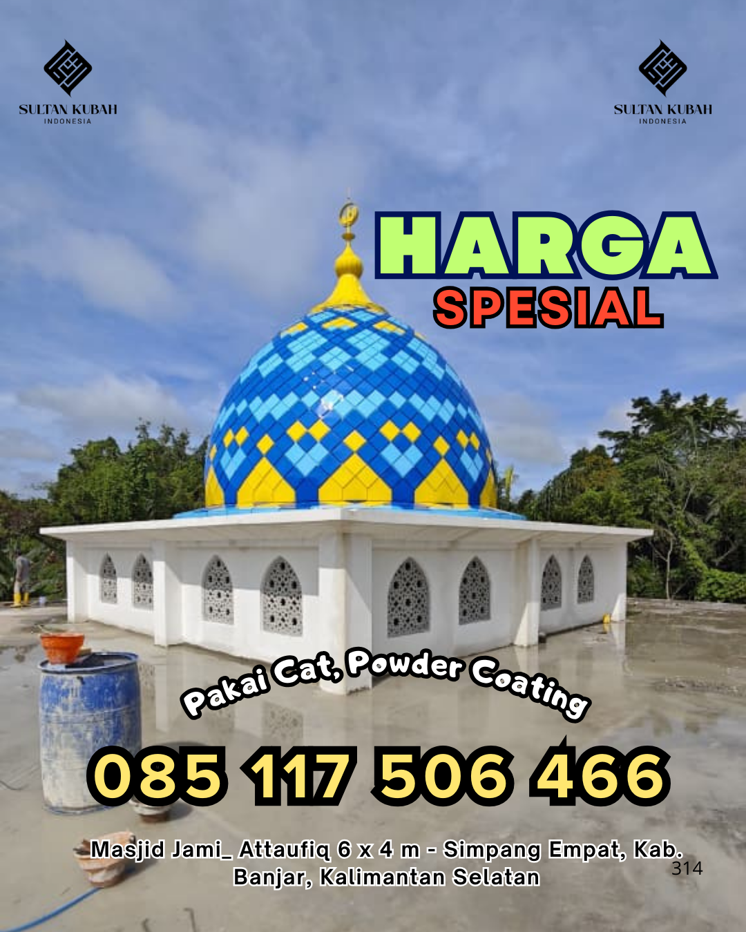 Jual Kubah Galvalum Harga Pabrik, di Biluhu. WA. 085 117 506 466