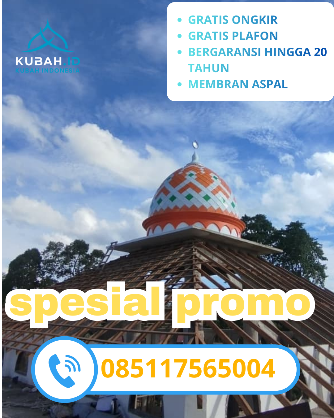 KUBAH MASJID GALVALUME HARGA TERJANGKAU DI KEC. GALUR, KAB. KULON PROGO, DI YOGYAKARTA (WA: 085117565004)