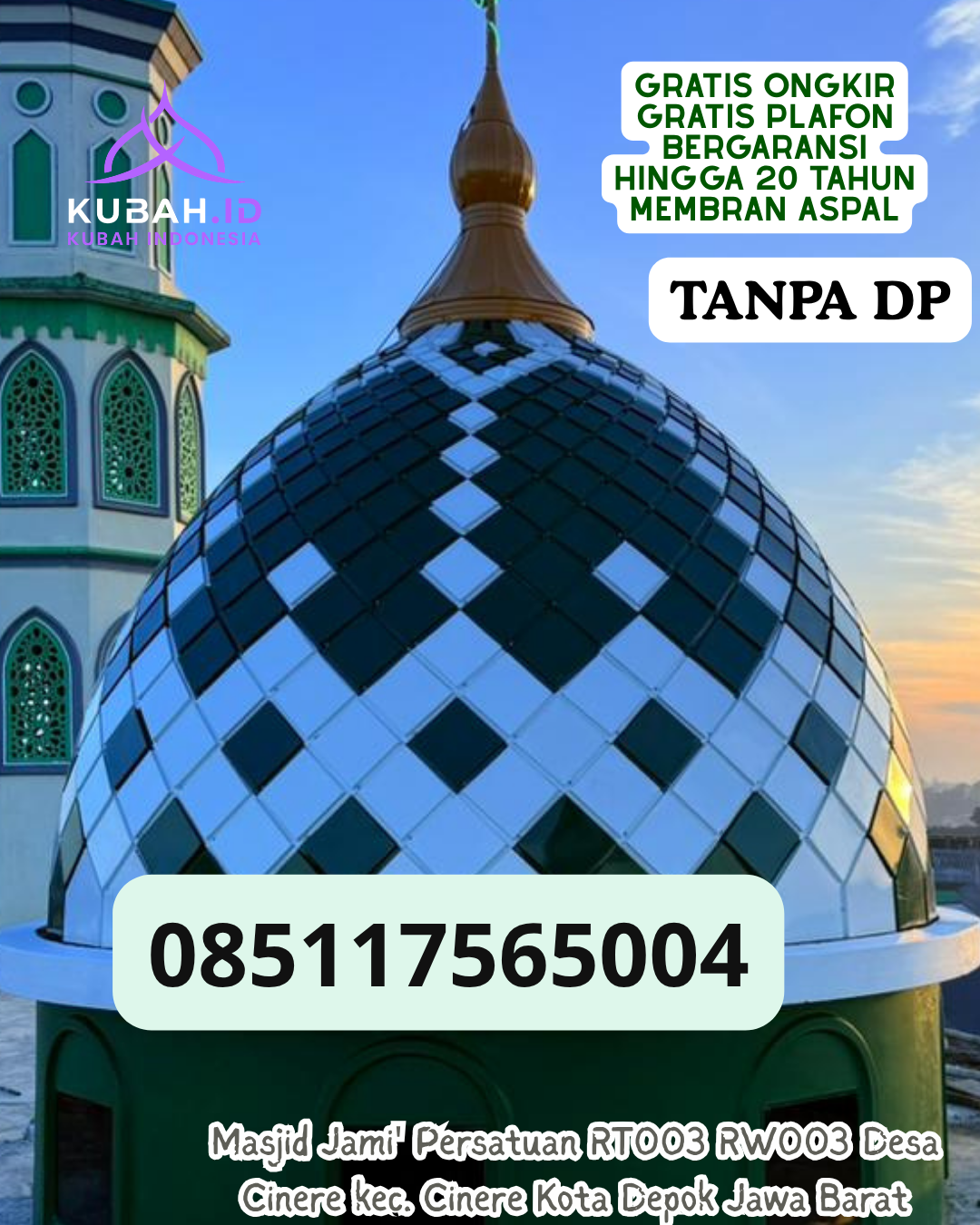 KUBAH MASJID STAINLESS STEEL ELEGAN KEC. LASALIMU SELATAN KAB. BUTON PROV. SULAWESI TENGGARA WA 085117565004