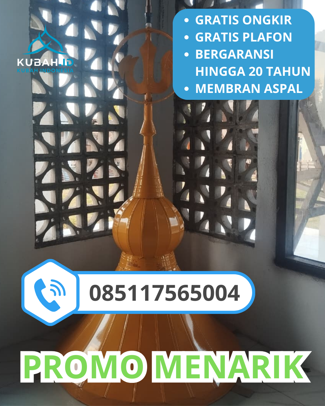 JUAL KUBAH MASJID GALVALUME TAHAN LAMA DI KEC. MAGETAN, KAB. MAGETAN, JAWA TIMUR (WA: 085117565004)
