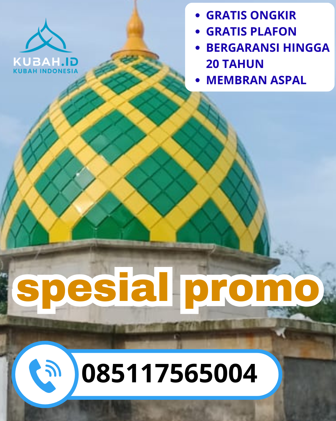 KUBAH MASJID GALVALUME HARGA TERJANGKAU DI KEC. KABAT, KAB. BANYUWANGI, JAWA TIMUR (WA: 085117565004)