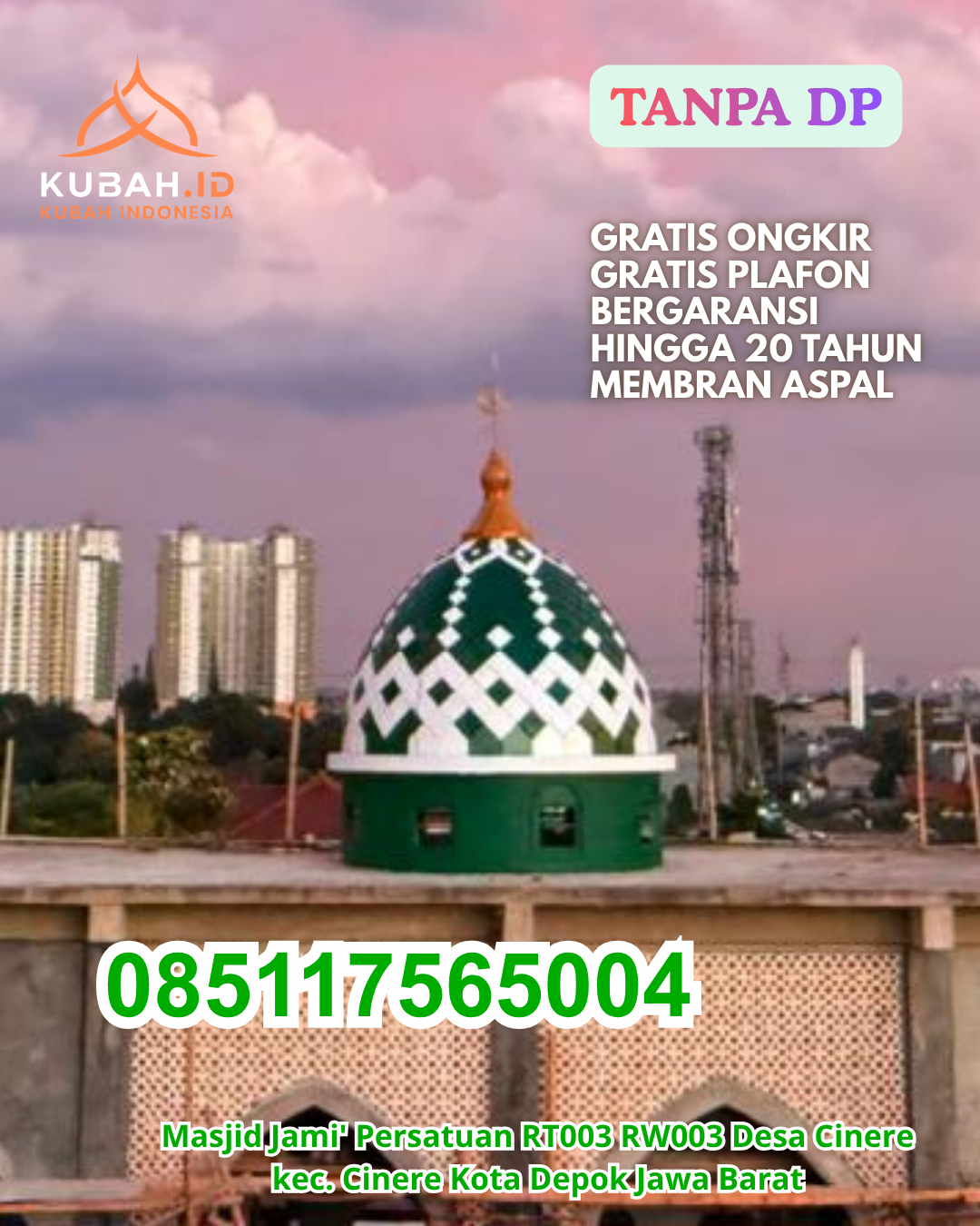 JUAL KUBAH MASJID GALVALUME UNTUK MASJID BARU KEC. NDONA KAB. ENDE PROV. NTT WA 085117565004