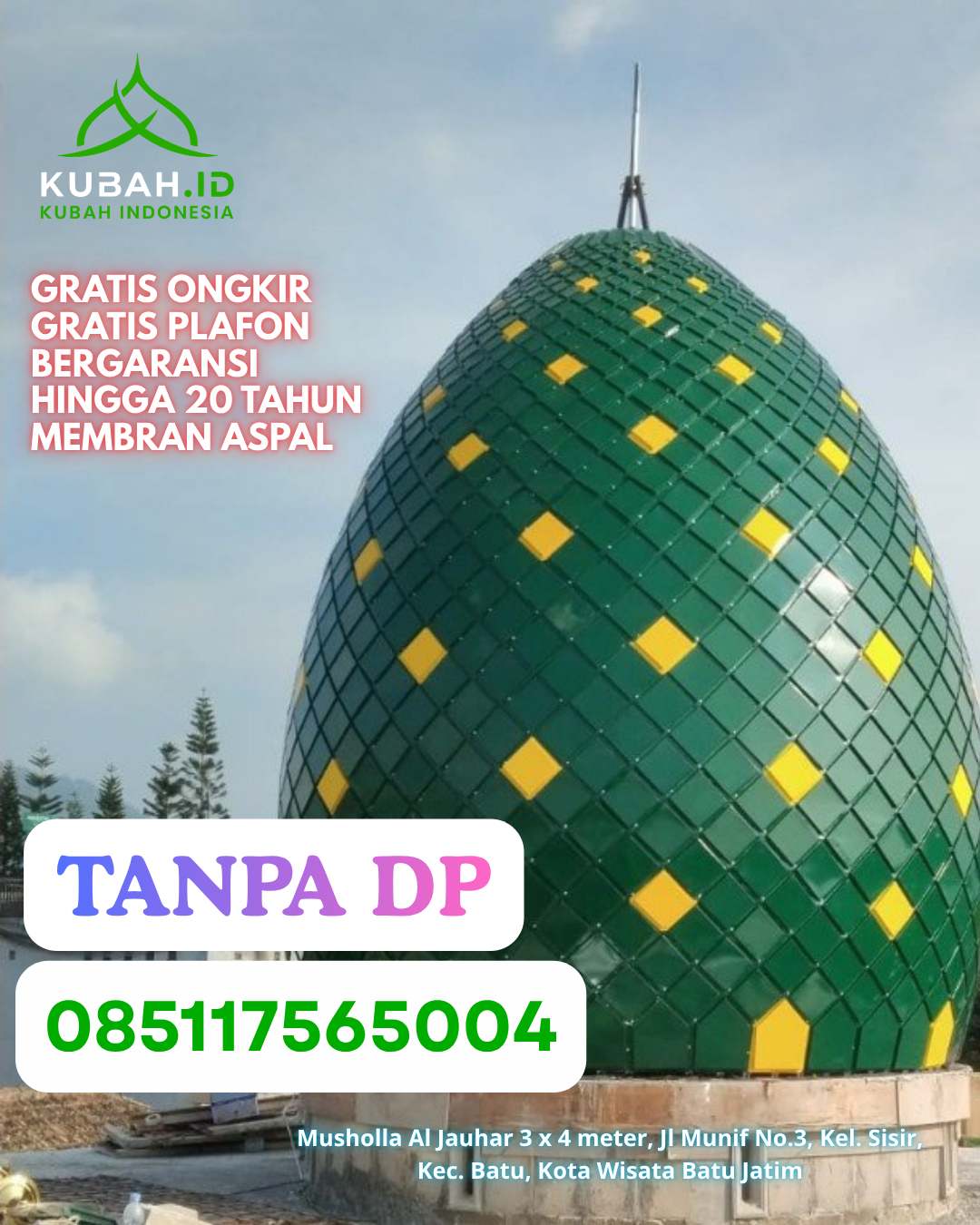 KUBAH MASJID GRC MODERN DAN KUAT KEC. BONTOMANAI KAB. KEPULAUAN SELAYAR PROV. SULAWESI SELATAN WA 085117565004