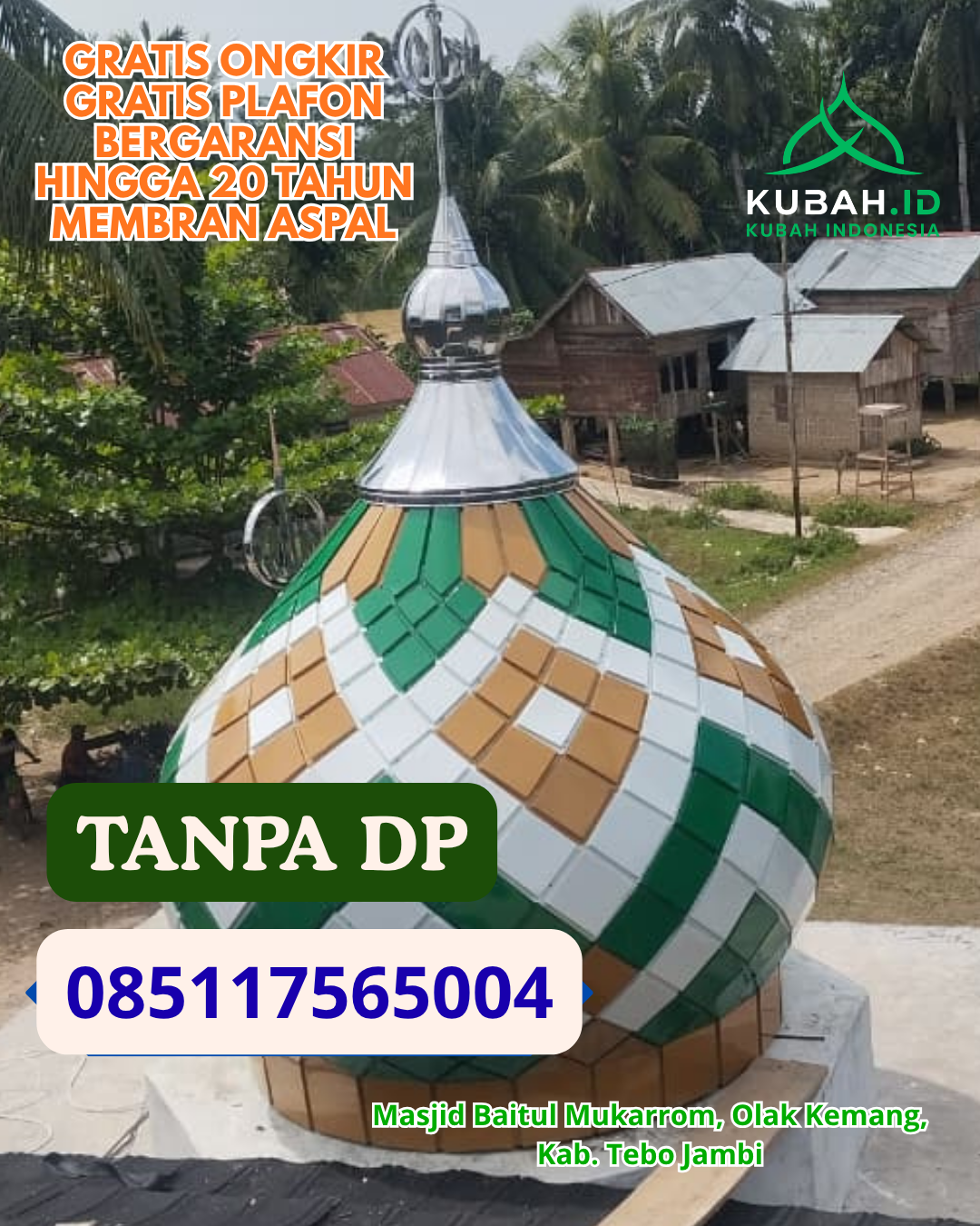 KUBAH MASJID GALVALUME BERGARANSI KEC. DUAMPANUA KAB. PINRANG PROV. SULAWESI SELATAN WA 085117565004
