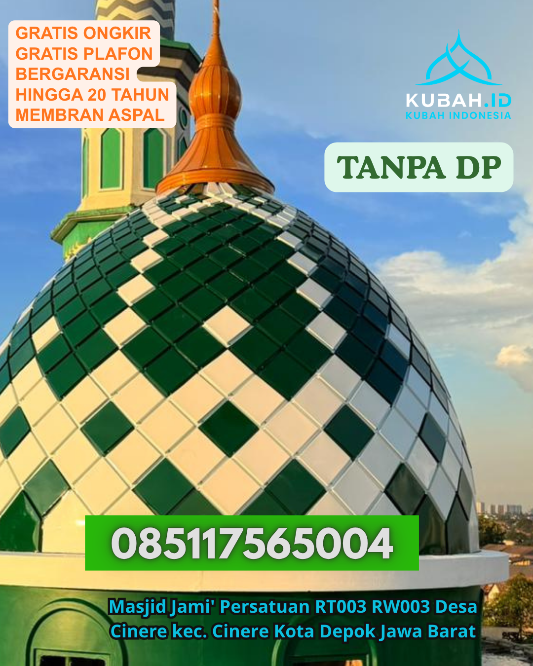 KUBAH MASJID ENAMEL TERLARIS KEC. PARIGI SELATAN KAB. PARIGI MOUTONG PROV. SULAWESI TENGAH WA 085117565004