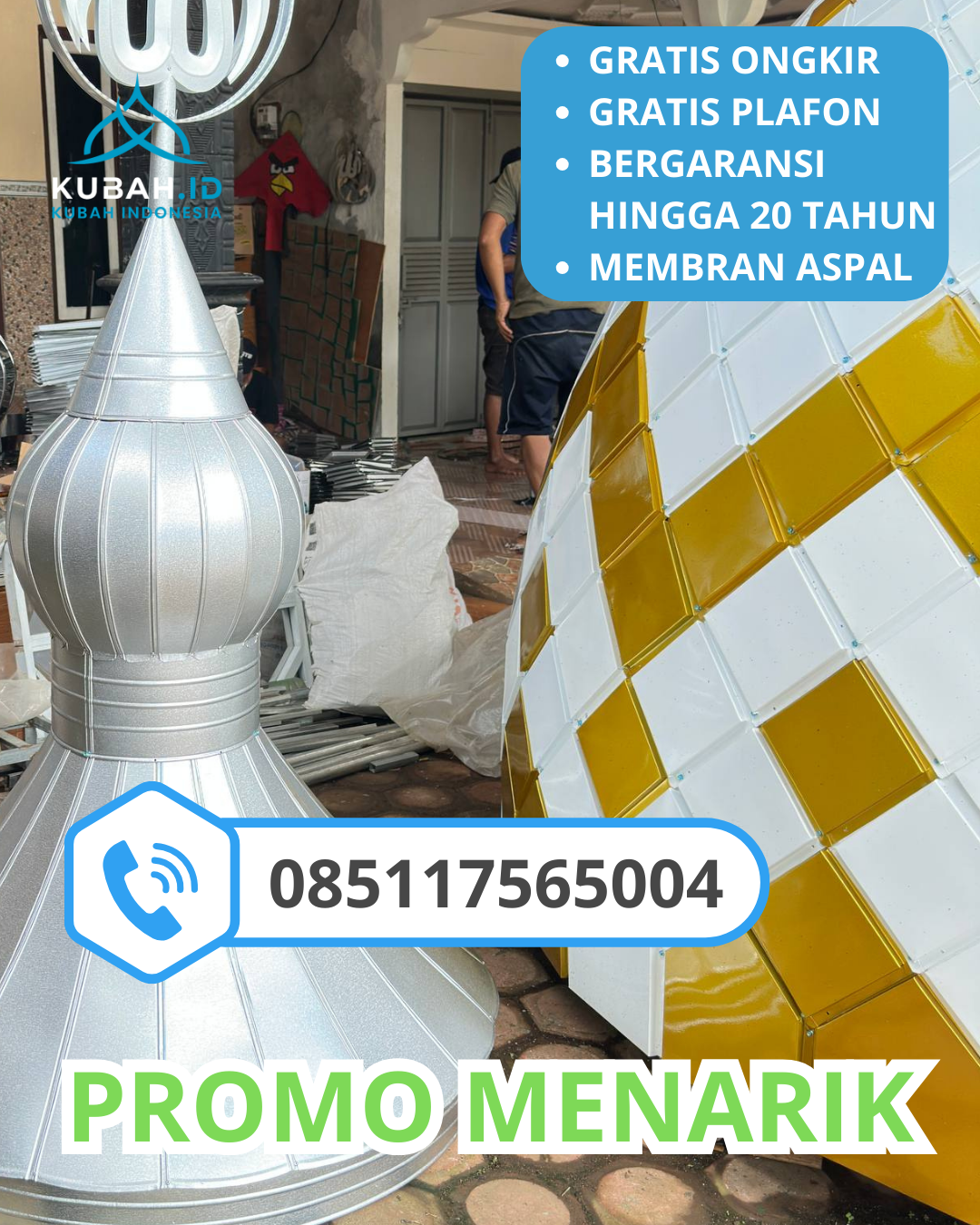 JUAL KUBAH MASJID GALVALUME TAHAN LAMA DI KEC. WONOGIRI, KAB. WONOGIRI, JAWA TENGAH (WA: 085117565004)