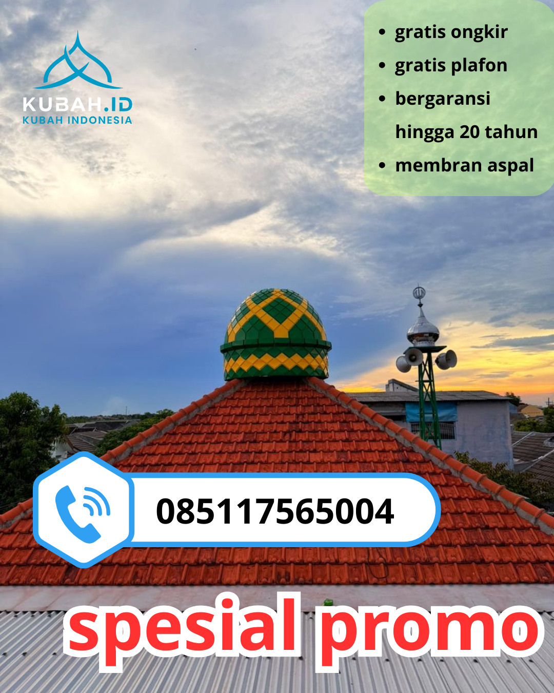 JUAL KUBAH MASJID BAHAN GALVALUM TAHAN LAMA DI KEC. PARIGI, KAB. PANGANDARAN (WA: 085117565004)