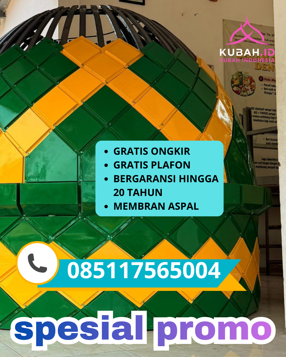 JUAL KUBAH MASJID GALVALUME TAHAN LAMA DI KEC. LOANO, KAB. PURWOREJO, JAWA TENGAH (WA: 085117565004)