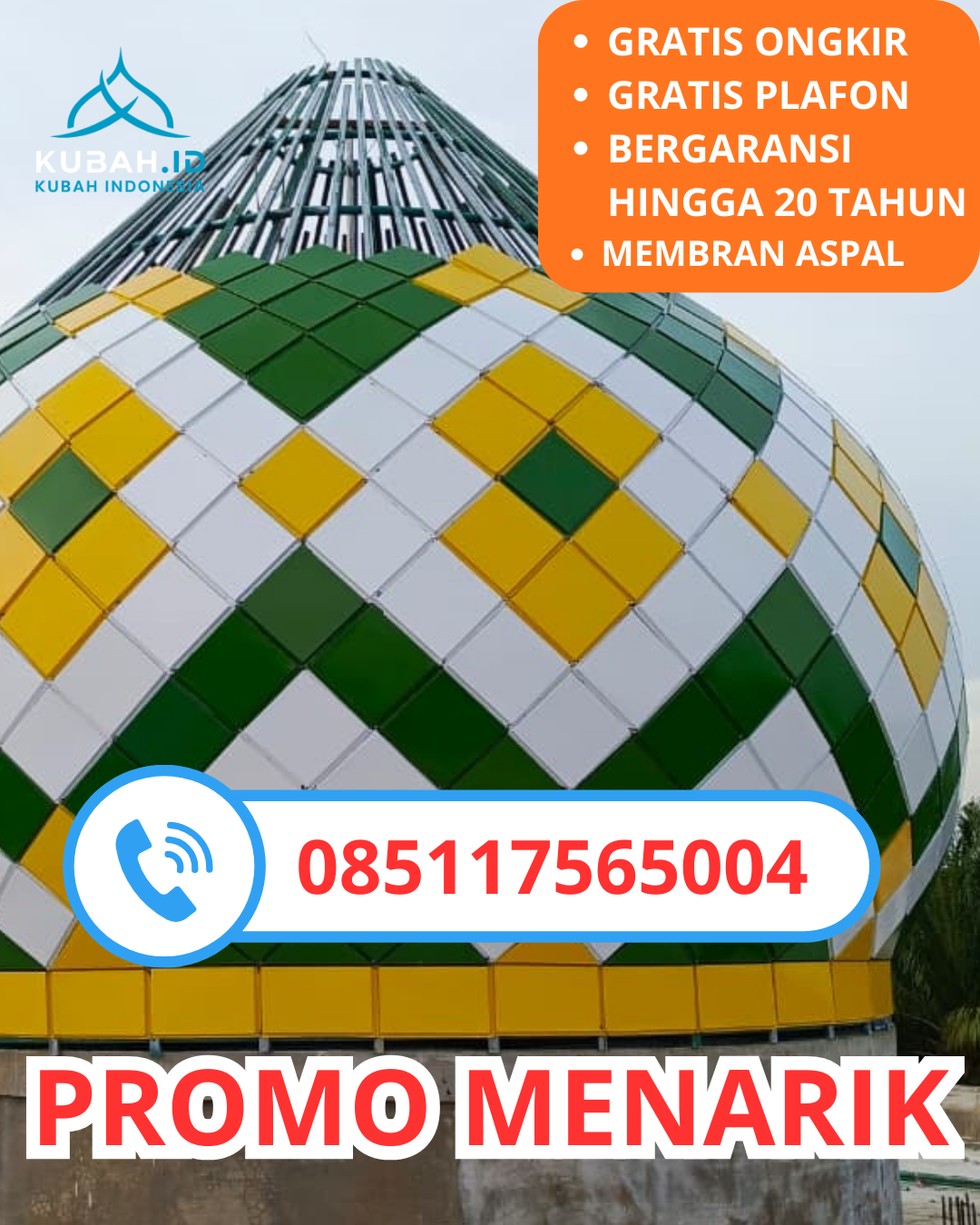 KUBAH MASJID GALVALUME BERKUALITAS BERGARANSI DI KEC. SAMALANGA, KAB. BIREUEN, ACEH (WA: 085117565004)