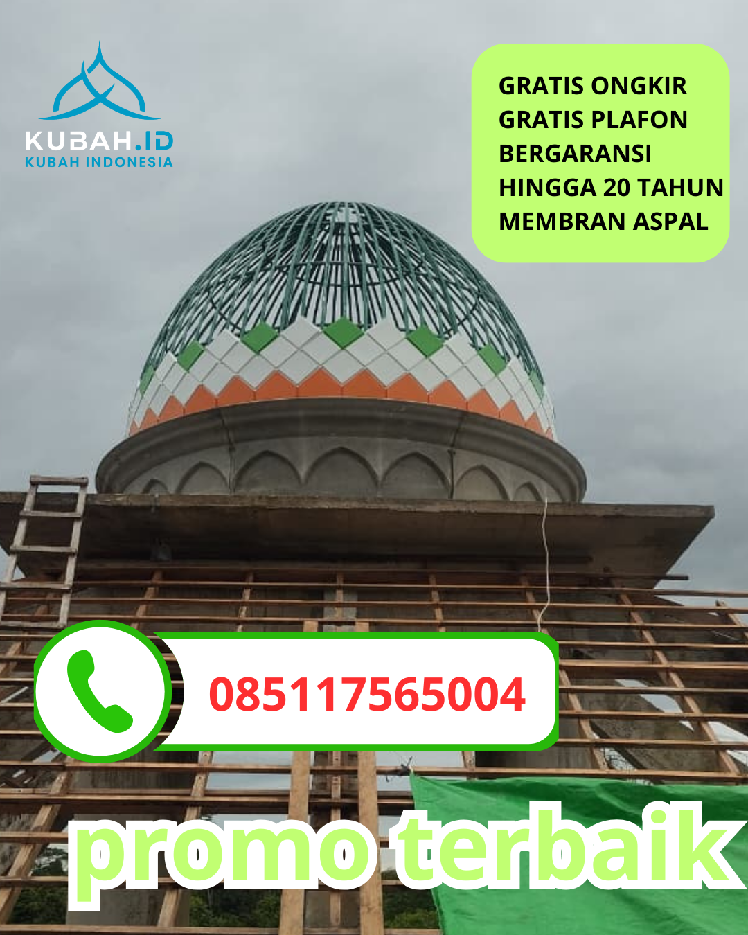 KUBAH MASJID GALVALUM DESAIN ELEGAN DI KEC. CISITU, KAB. SUMEDANG, JAWA BARAT (WA: 085117565004)