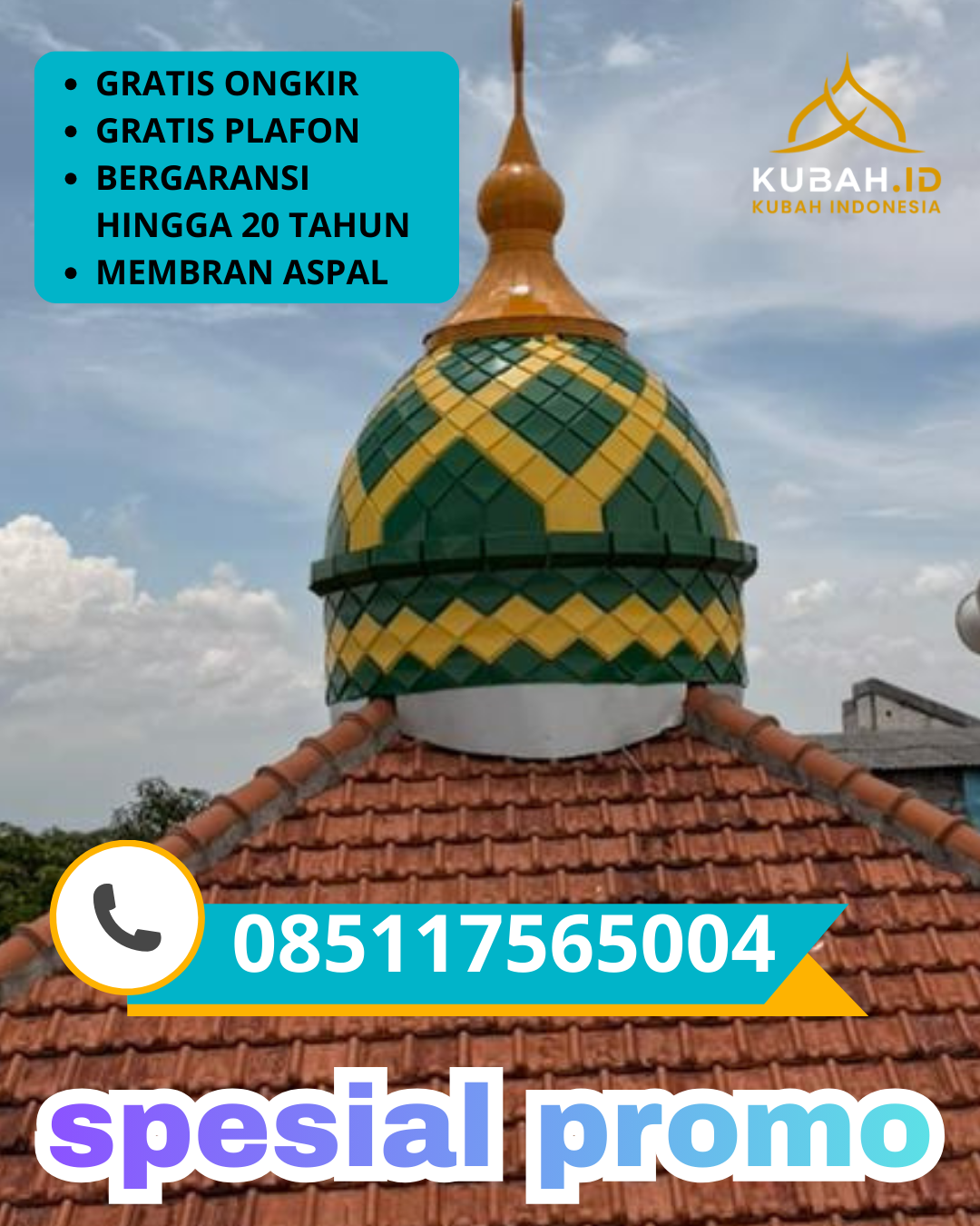 PUSAT KUBAH MASJID GALVALUME MODERN DI KEC. TAPEN, KAB. BONDOWOSO, JAWA TIMUR (WA: 085117565004)
