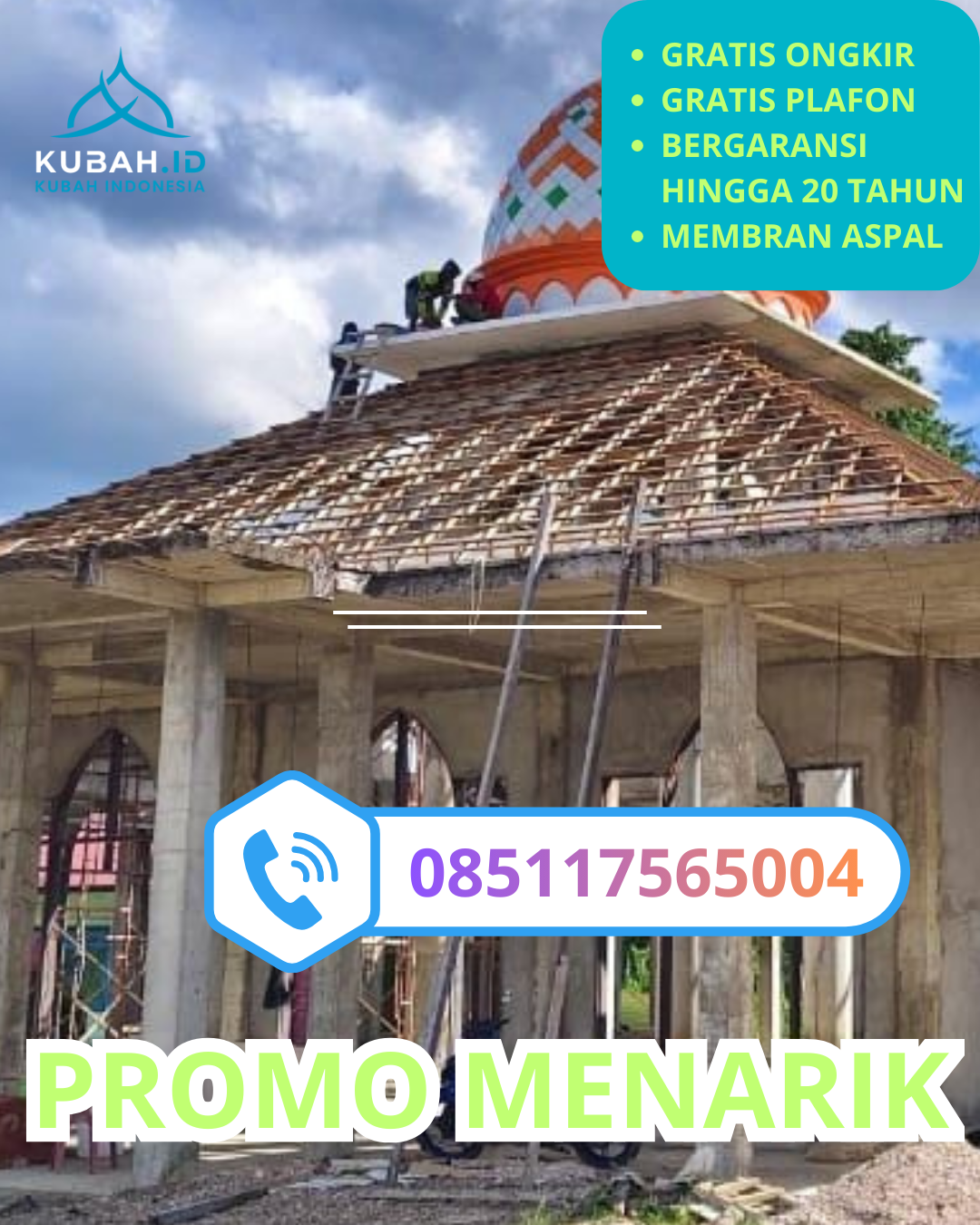 JUAL KUBAH MASJID GALVALUM PREMIUM DI KEC. CIASEM, KAB. SUBANG, JAWA BARAT (WA: 085117565004)