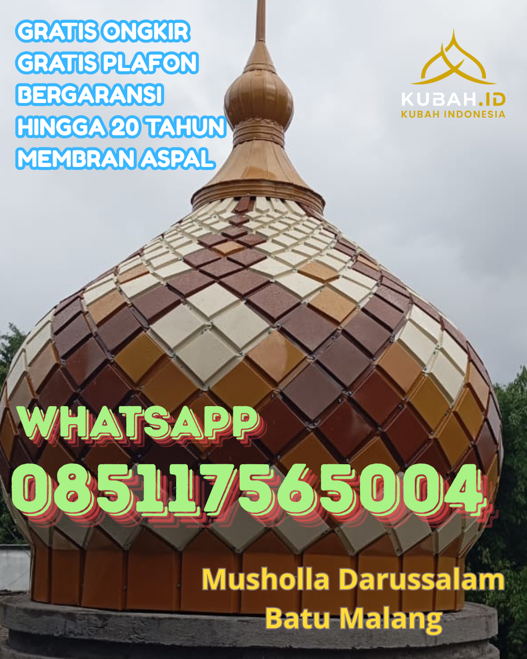 KONTRAKTOR KUBAH MASJID GALVALUME TERPERCAYA DI ONAN GANJANG, HUMBANG HASUNDUTAN, SUMATERA UTARA (WA: 085117565004)