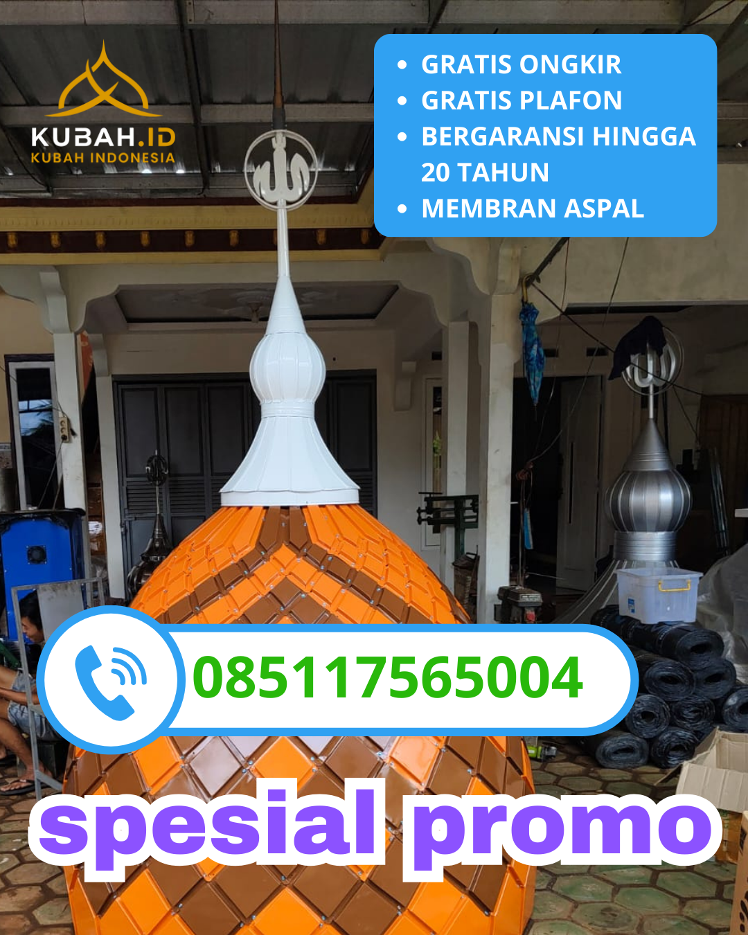 KUBAH MASJID GALVALUME HARGA TERJANGKAU DI KEC. SIBOLGA SAMBAS, KOTA SIBOLGA, SUMATERA UTARA (WA: 085117565004)