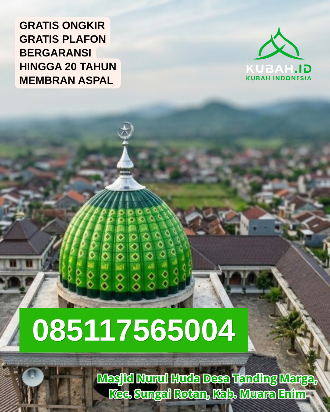 KUBAH MASJID GALVALUME DESAIN MODERN DI SAMARINDA ILIR, KOTA SAMARINDA, KALIMANTAN TIMUR (WA: 085117565004)