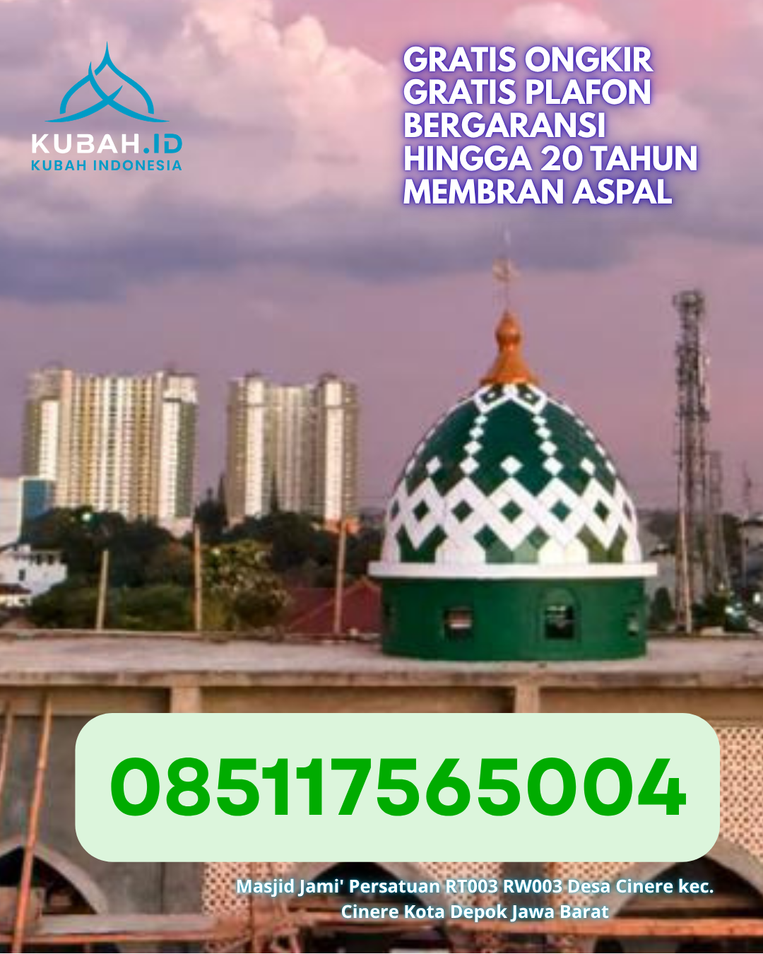 STOK KUBAH MASJID STAINLESS STEEL BERKUALITAS DI SOSOH BUAY RAYAP, OGAN KOMERING ULU (WA: 085117565004)