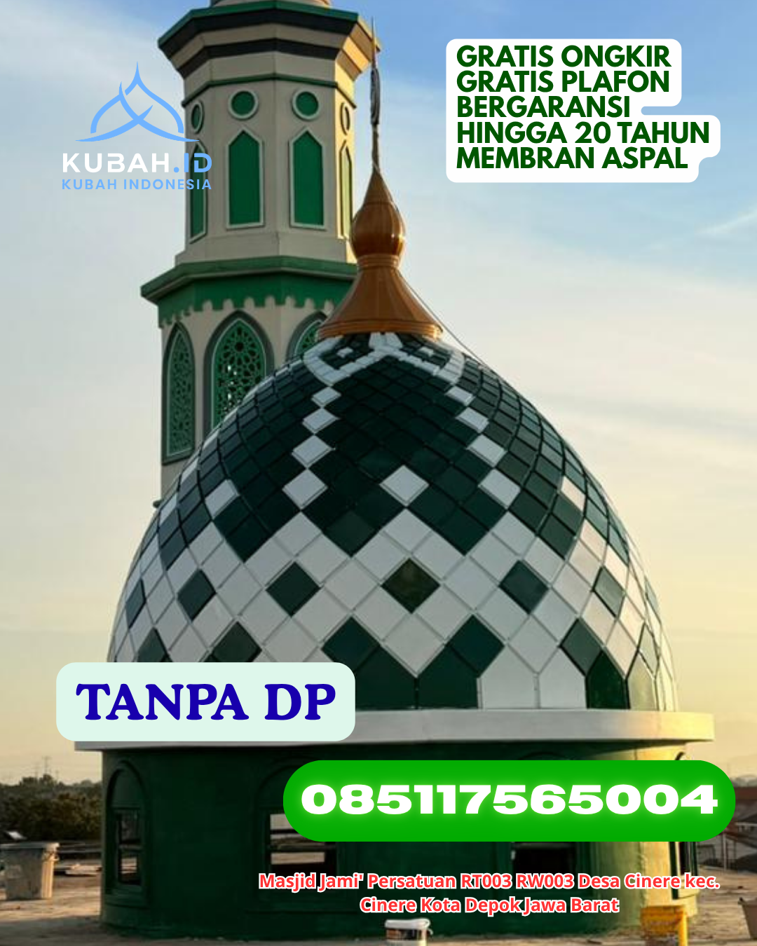 HARGA KUBAH MASJID ENAMEL TERBARU KEC. MAKALE UTARA KAB. TANA TORAJA PROV. SULAWESI SELATAN WA 085117565004