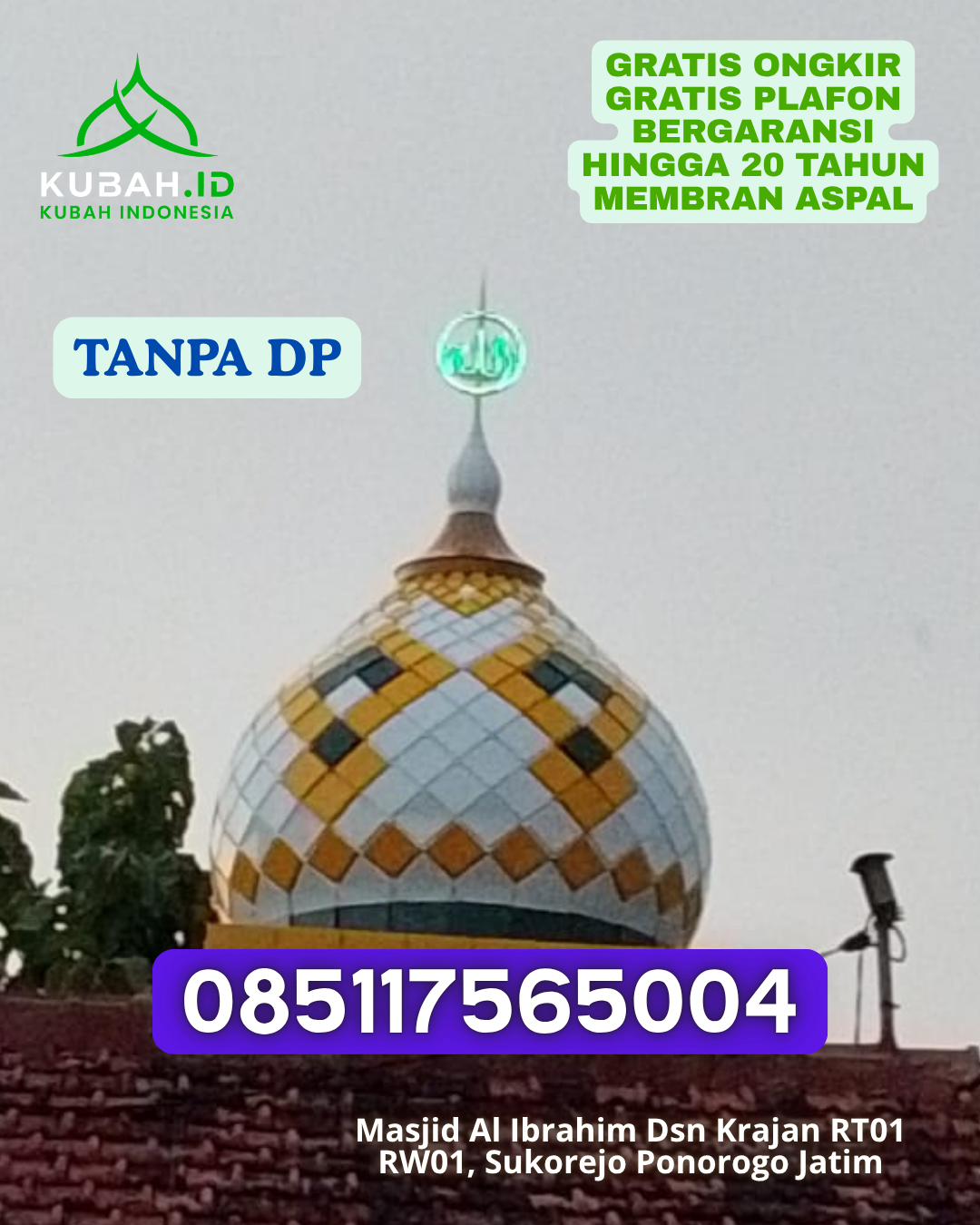 KUBAH MASJID GRC DESAIN MODERN KEC. MATARAM KOTA MATARAM PROV. NUSA TENGGARA BARAT WA 085117565004