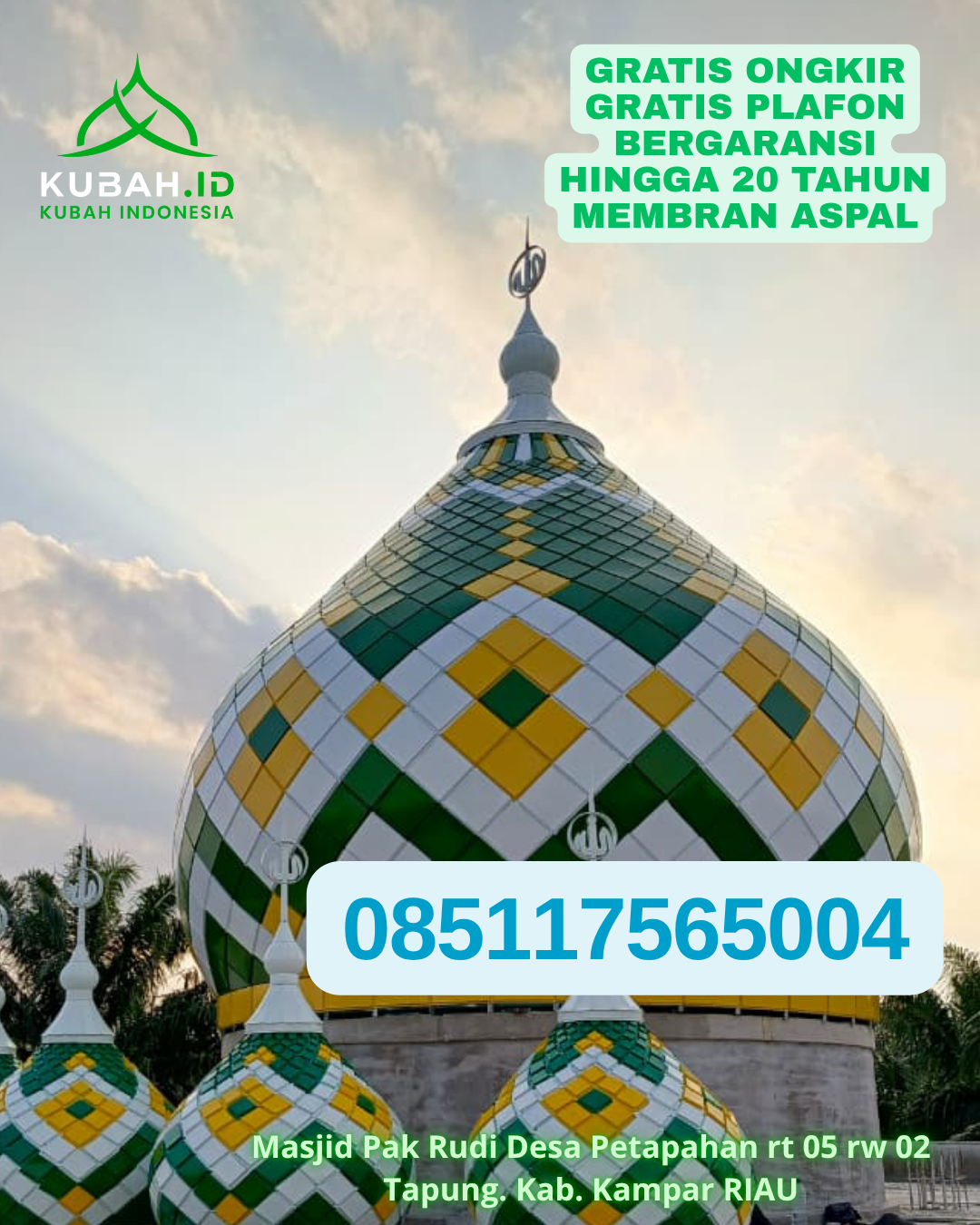 JASA PEMBUATAN KUBAH GRC BERGARANSI KEC. BANJARMASIN BARAT KOTA BANJARMASIN KALIMANTAN SELATAN WA 085117565004