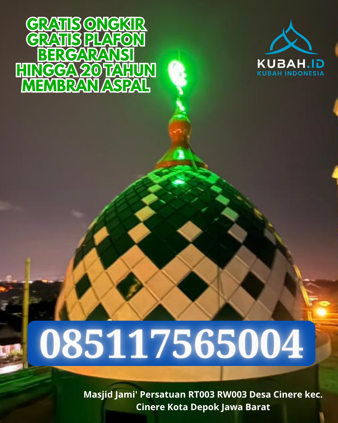 JASA KUBAH MASJID ENAMEL TERPERCAYA DI GEDUNG AJI BARU, KAB. TULANG BAWANG, LAMPUNG (WA: 085117565004)