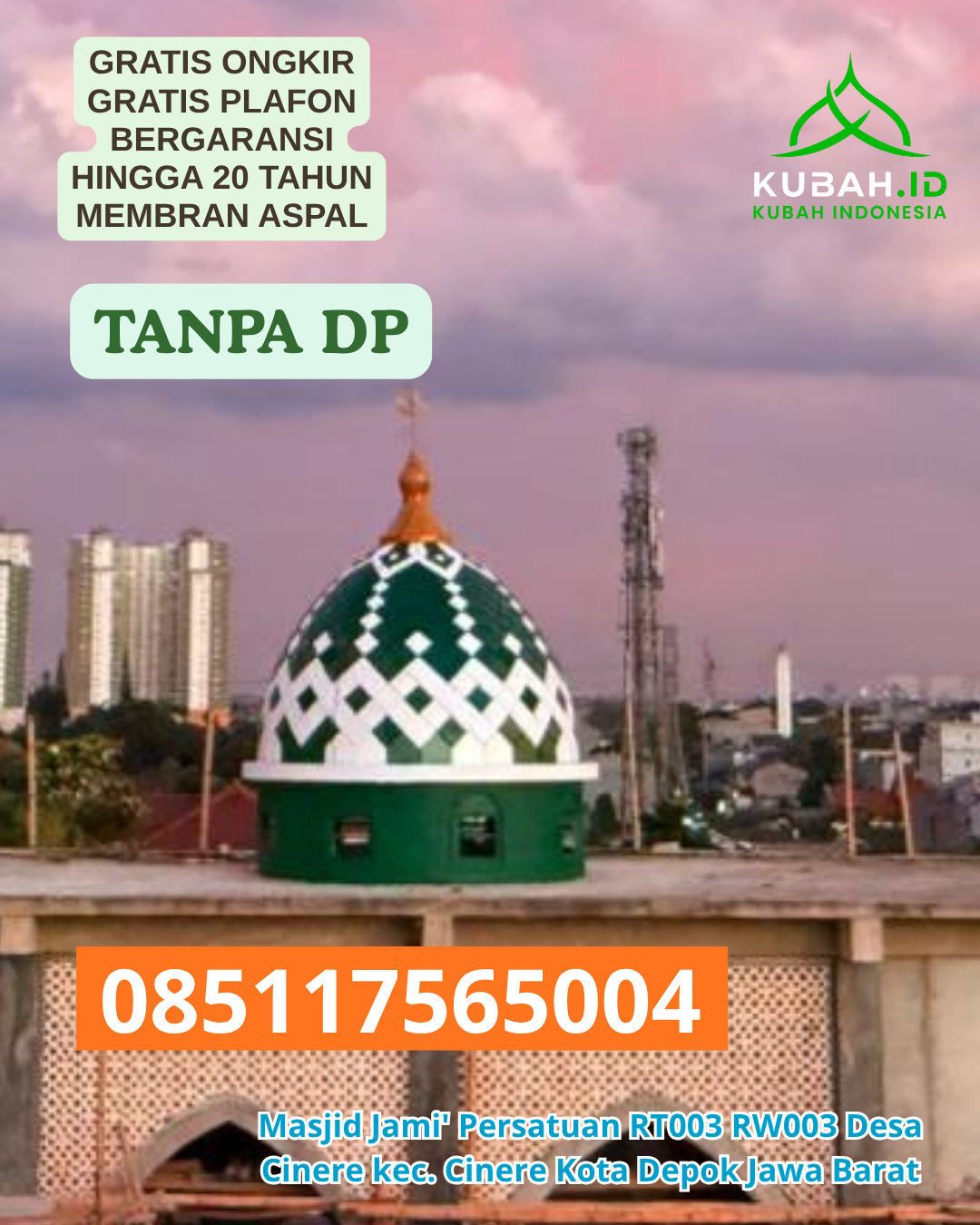 JUAL KUBAH MASJID MODERN HARGA HEMAT KEC. KELAPA LIMA KOTA KUPANG PROV. NTT WA 085117565004
