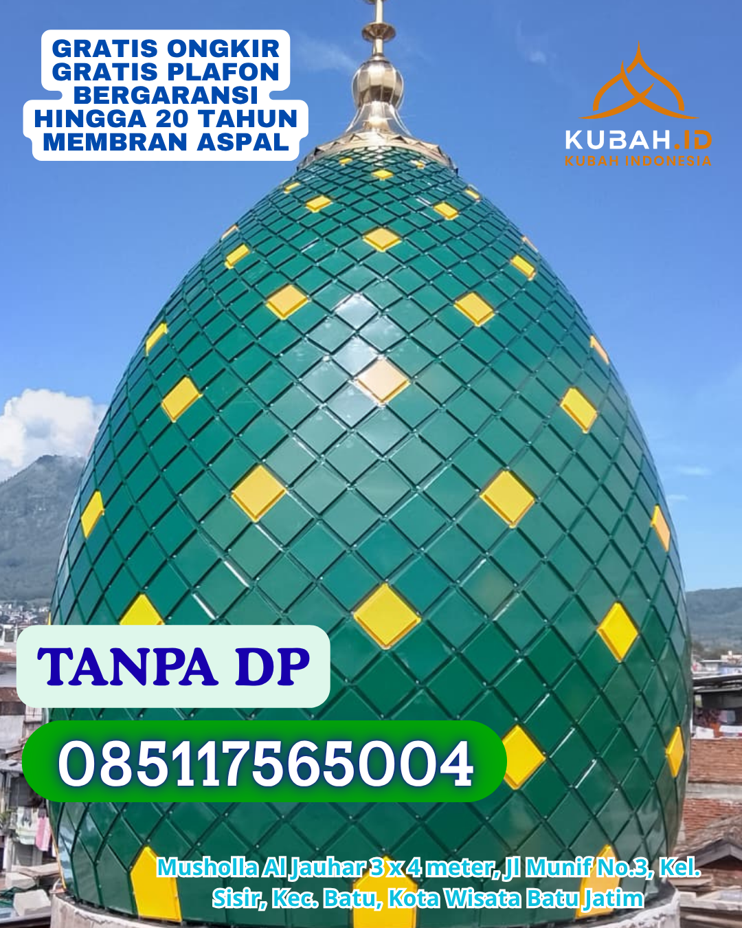 JUAL KUBAH MASJID GALVALUME TERLARIS KEC. RANTEPAO KAB. TORAJA UTARA PROV. SULAWESI SELATAN WA 085117565004