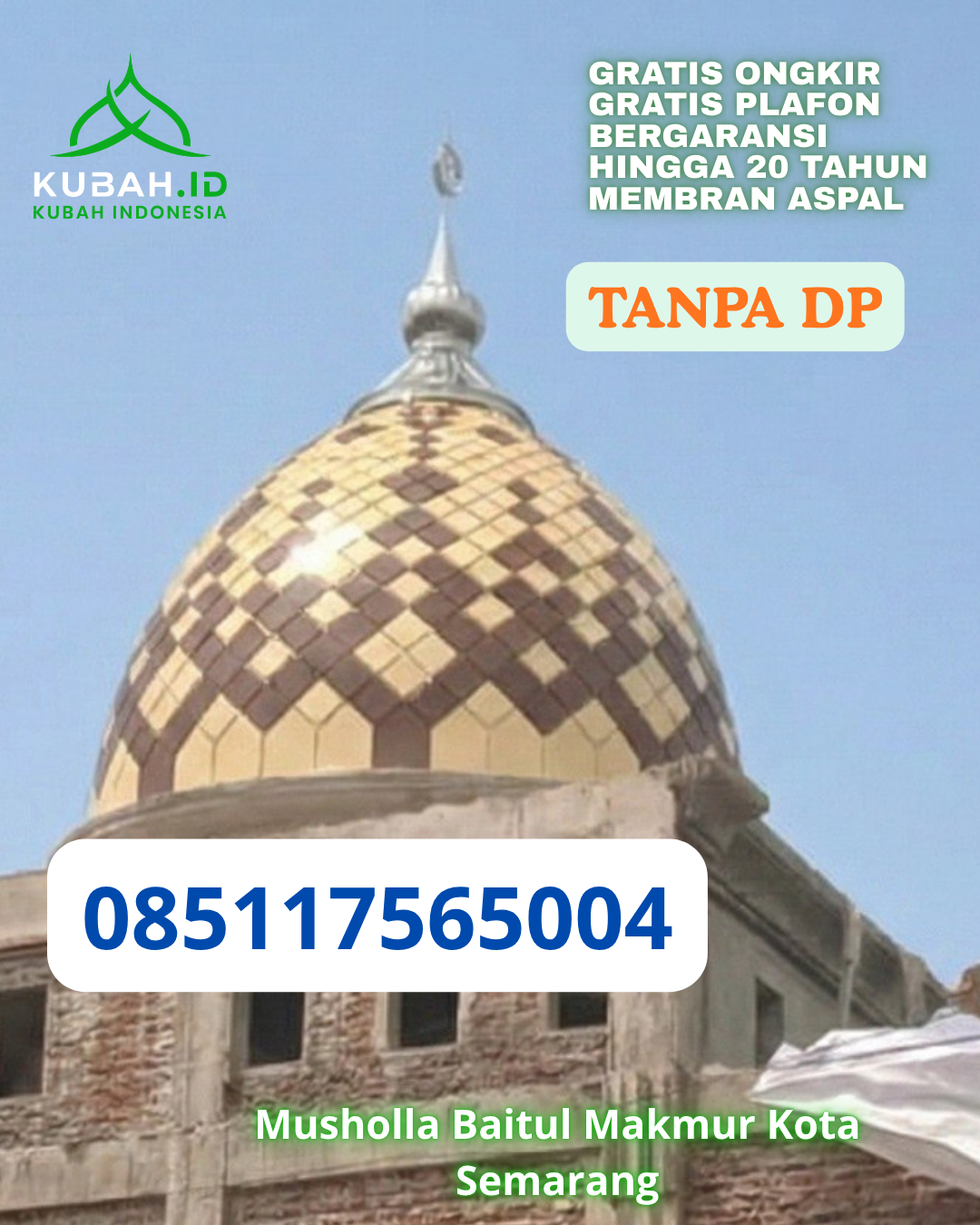 KUBAH MASJID GRC KUAT DAN RAPI KEC. DULUPI KAB. BOALEMO PROV. GORONTALO WA 085117565004
