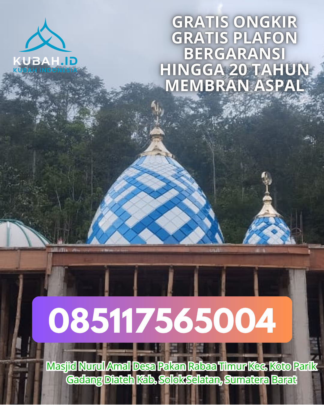 JUAL KUBAH MASJID STAINLESS STEEL TAHAN KARAT DI RAWAS ILIR, MUSI RAWAS UTARA, SUMATERA SELATAN (WA: 085117565004)
