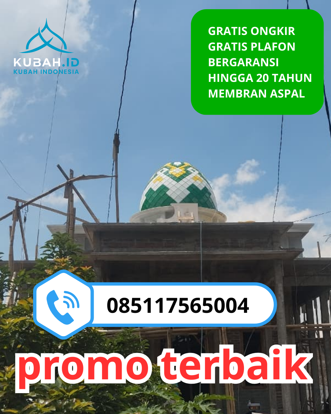 JUAL KUBAH MASJID GALVALUME TAHAN LAMA DI KEC. LAWEYAN, KOTA SURAKARTA, JAWA TENGAH (WA: 085117565004)