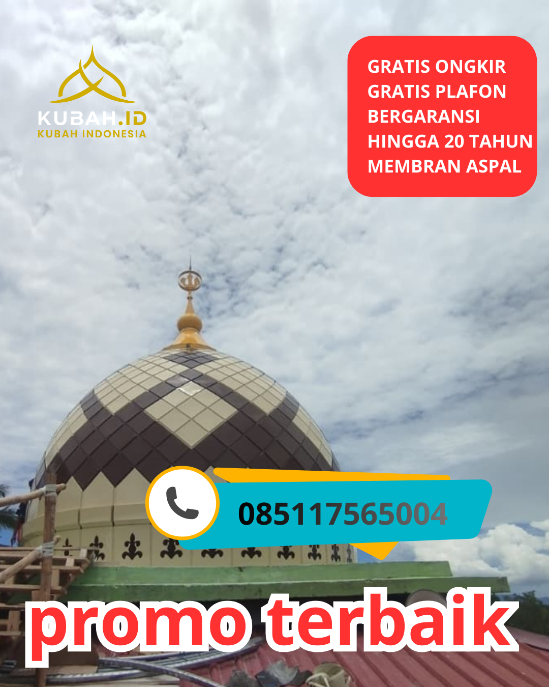 PABRIK KUBAH MASJID GALVALUME MODERN DI KEC. COLOMADU, KAB. KARANGANYAR, JAWA TENGAH (WA: 085117565004)