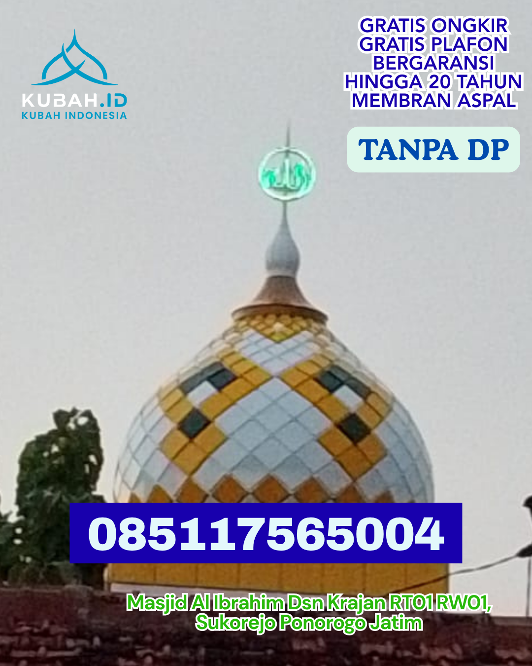KUBAH MASJID GRC PILIHAN MASJID BARU KEC. WATUBANGGA KAB. KOLAKA PROV. SULAWESI TENGGARA WA 085117565004