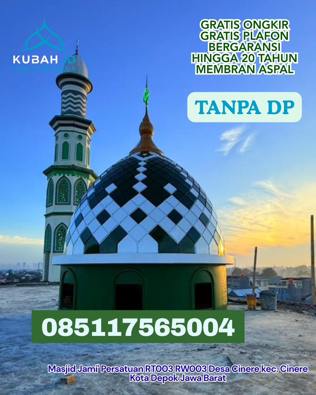 PABRIK KUBAH MASJID GRC TERPERCAYA KEC. DAMPAL SELATAN KAB. TOLITOLI PROV. SULAWESI TENGAH WA 085117565004