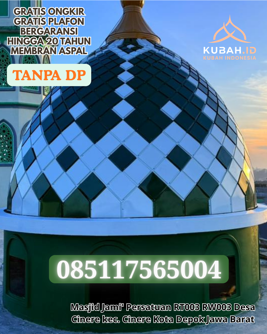 KUBAH MASJID STAINLESS STEEL BERKELAS KEC. SIOMPU BARAT KAB. BUTON SELATAN PROV. SULAWESI TENGGARA WA 085117565004