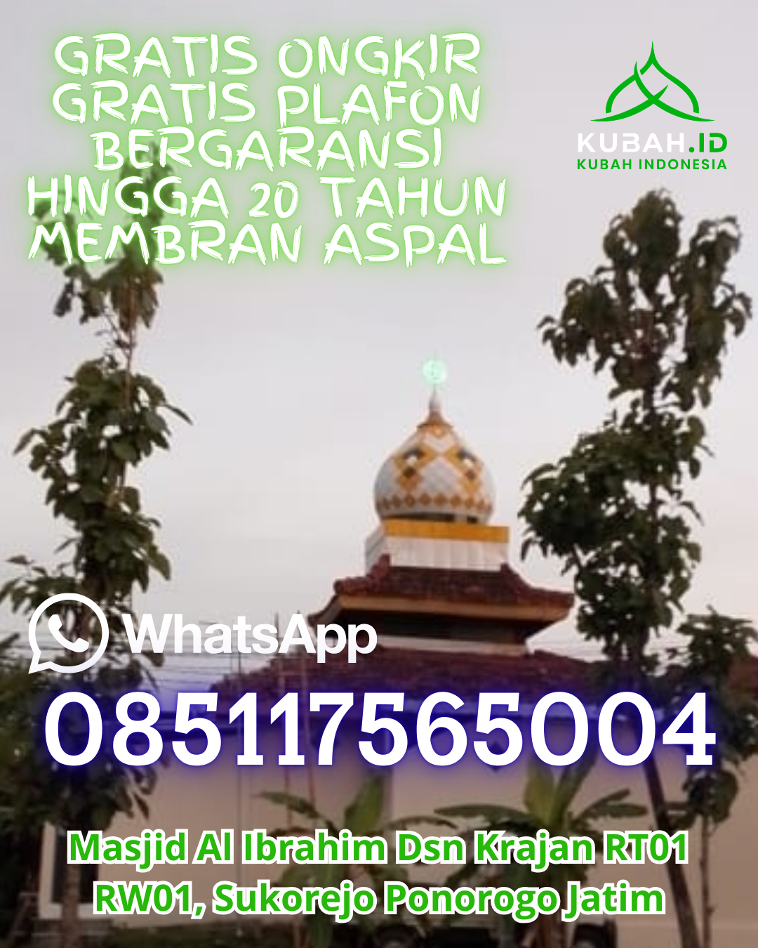 KUBAH MASJID GRC HARGA TERJANGKAU DI MERSAM, BATANGHARI, JAMBI (WA: 085117565004)