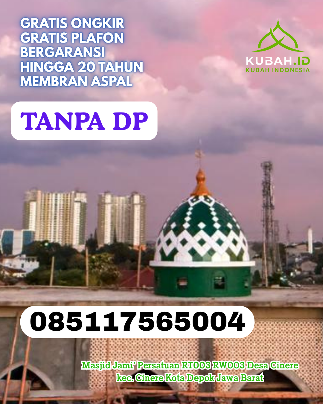 JUAL KUBAH MASJID STAINLESS STEEL AWET KEC. MAROS BARU KAB. MAROS PROV. SULAWESI SELATAN WA 085117565004