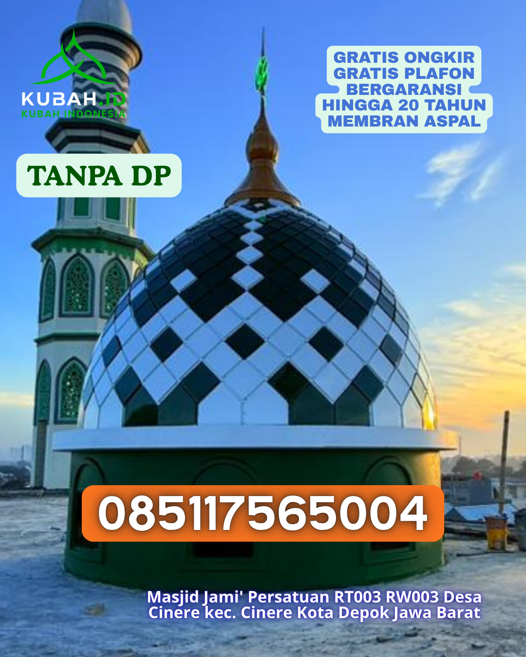 PABRIK KUBAH MASJID GRC TERPERCAYA KEC. PETASIA BARAT KAB. MOROWALI UTARA PROV. SULAWESI TENGAH WA 085117565004