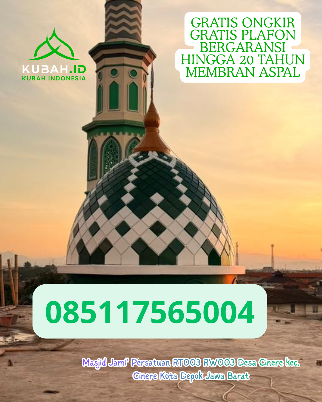 KUBAH STAINLESS STEEL KUAT DAN ANTI KARAT KEC. MONTALLAT KAB. BARITO UTARA KALIMANTAN TENGAH WA 085117565004