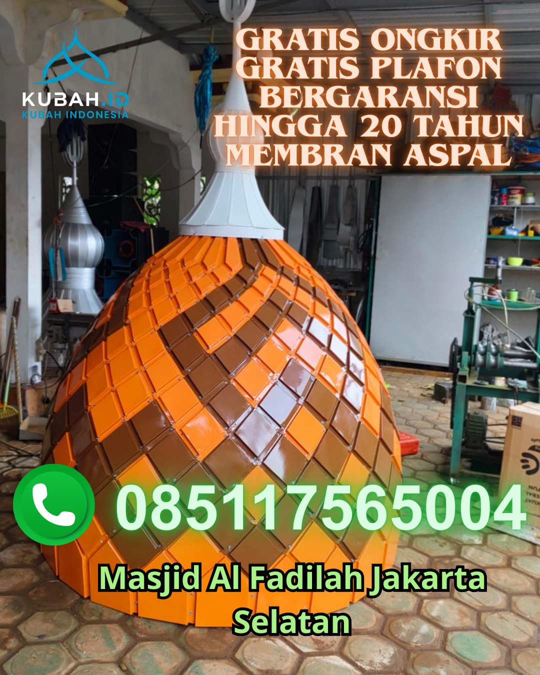 PABRIK KUBAH MASJID GALVALUME MODERN DI ULUGAWO, NIAS, SUMATERA UTARA (WA: 085117565004)