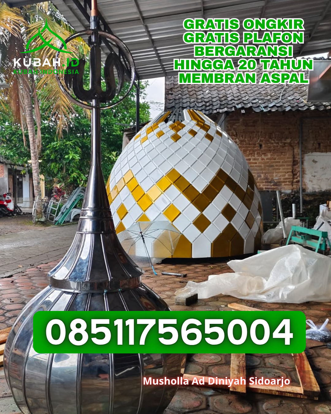 KUBAH MASJID GRC KUAT DAN TAHAN LAMA DI KOTA AGUNG BARAT, KAB. TANGGAMUS, LAMPUNG (WA: 085117565004)