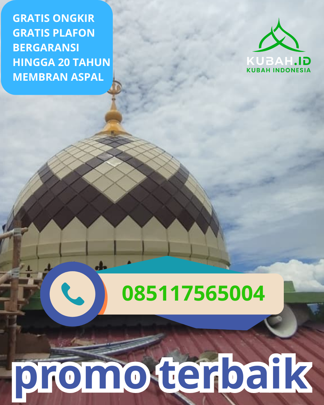 PABRIK KUBAH MASJID GALVALUME MODERN DI KEC. BANDAR, KAB. PACITAN, JAWA TIMUR (WA: 085117565004)