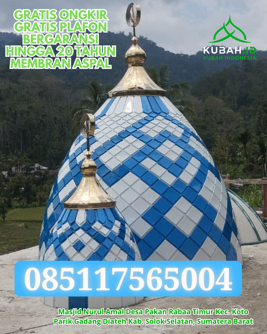 JUAL KUBAH MASJID STAINLESS STEEL PREMIUM DI TANJUNGPINANG TIMUR, TANJUNGPINANG, KEPULAUAN RIAU (WA: 085117565004)