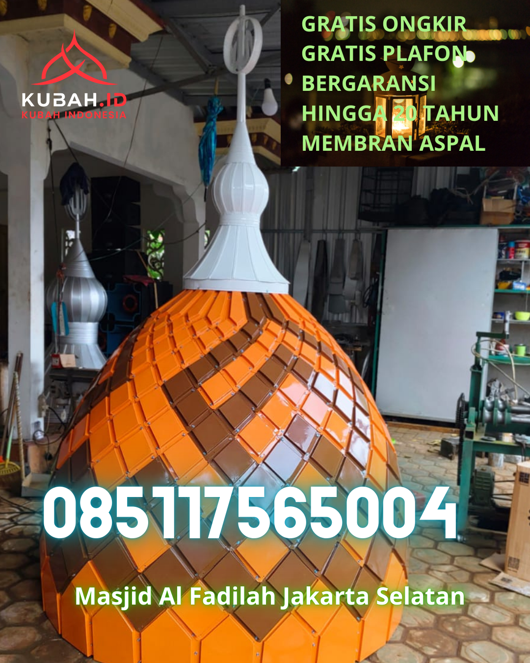 KUBAH MASJID GALVALUME BERKUALITAS BERGARANSI DI BAWOLATO, NIAS, SUMATERA UTARA (WA: 085117565004)