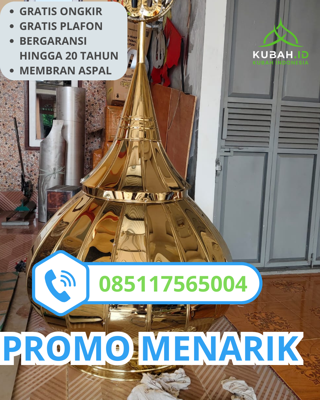 KUBAH MASJID GALVALUME BERKUALITAS BERGARANSI DI KEC. PLAOSAN, KAB. MAGETAN, JAWA TIMUR (WA: 085117565004)